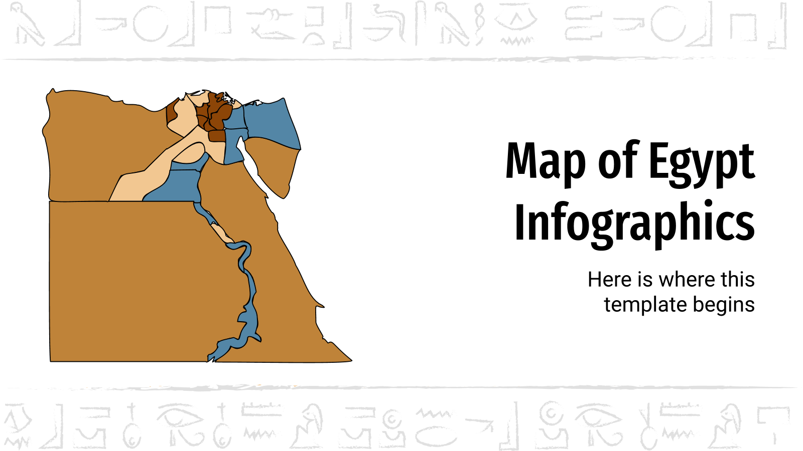PowerPoint的埃及地图信息图形